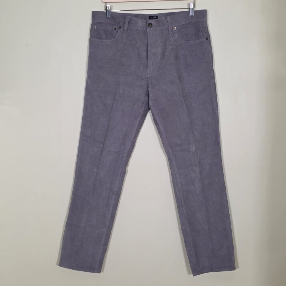 J Crew The Sutton Corduroy Pants Men 36x30 Gray Straight Leg Cotton Preppy A8934